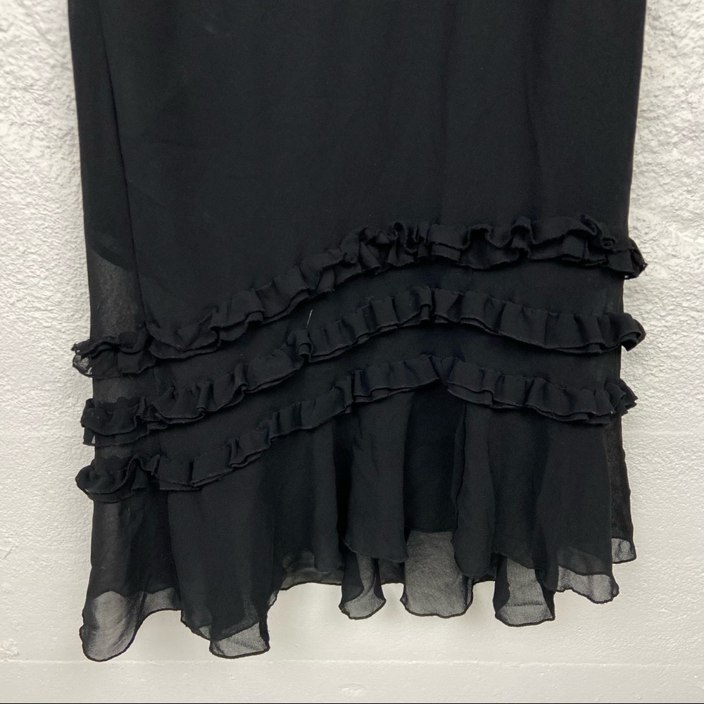GOOD TIMES black sheer ruffle bottom maxi skirt size medium - Picture 5 of 11